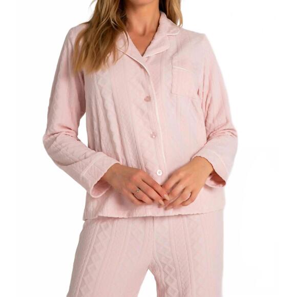 PJ SALVAGE Other - NEW PJ SALVAGE very terry cable button up top in pink tint